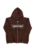 DEMONITES EMBROIDERED BROWN ZIP UP image 0
