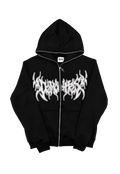 SORROW NIGHTS EMBROIDERED BLACK FULL ZIP UP image 0