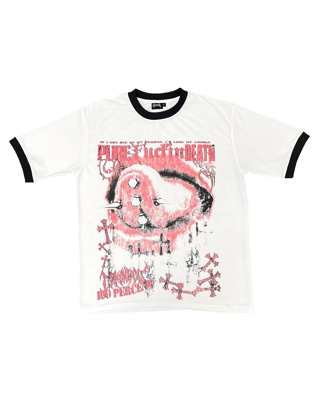 PURE FUCKING DEATH RINGER TEE image 0