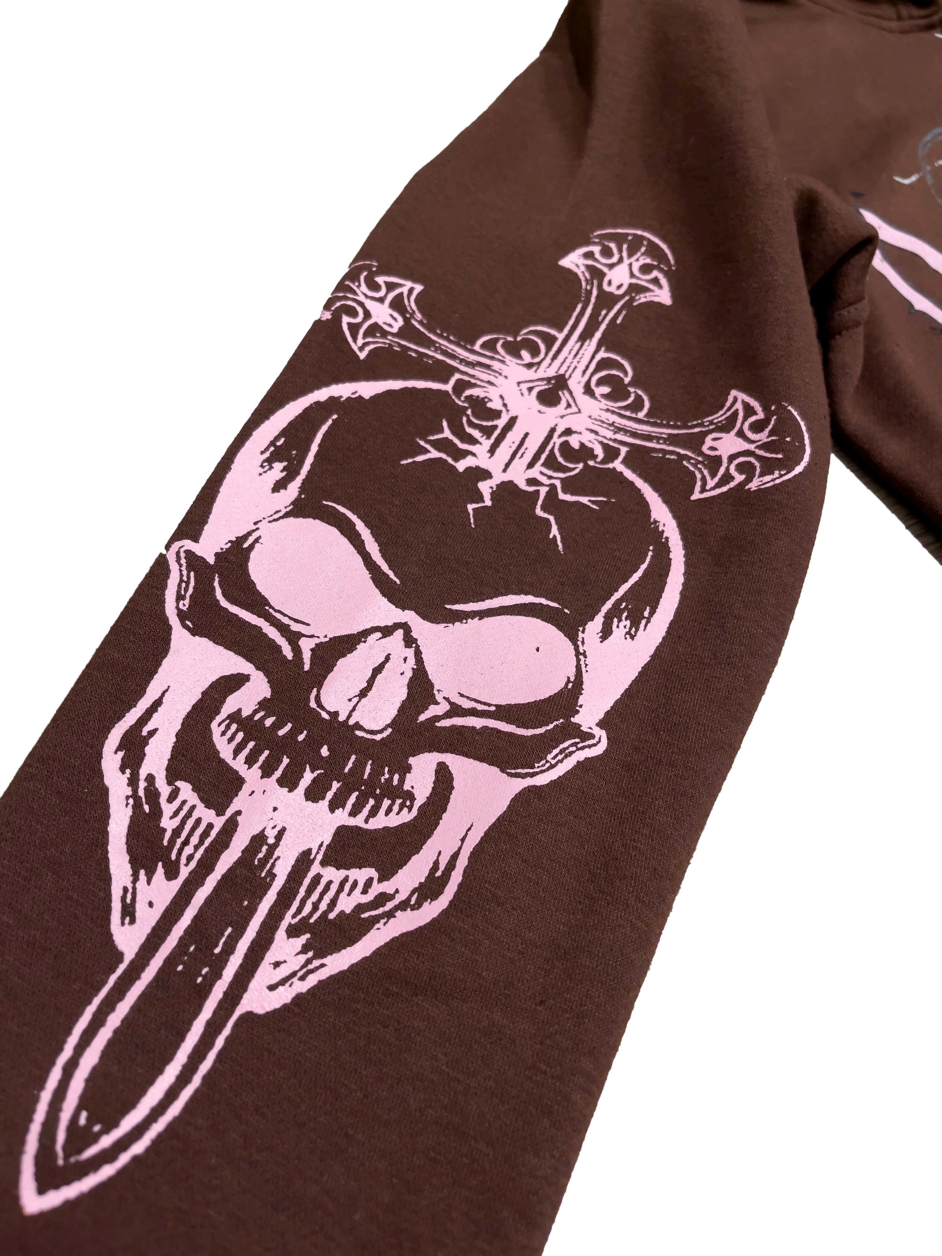 PAIN IS PLEASURE BROWN ZIP UP