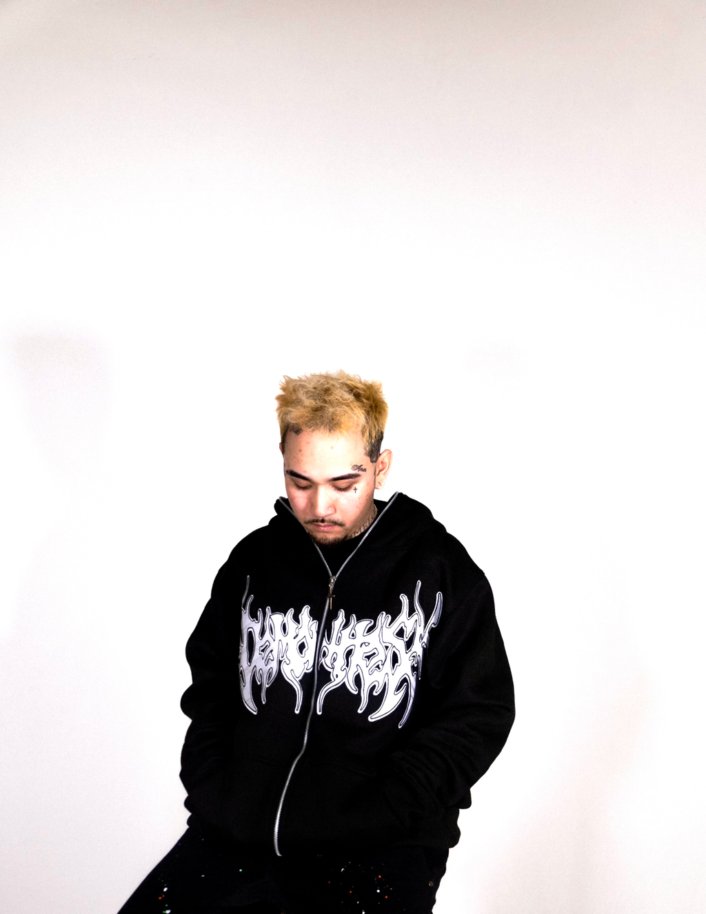 SORROW NIGHTS EMBROIDERED BLACK FULL ZIP UP image 1