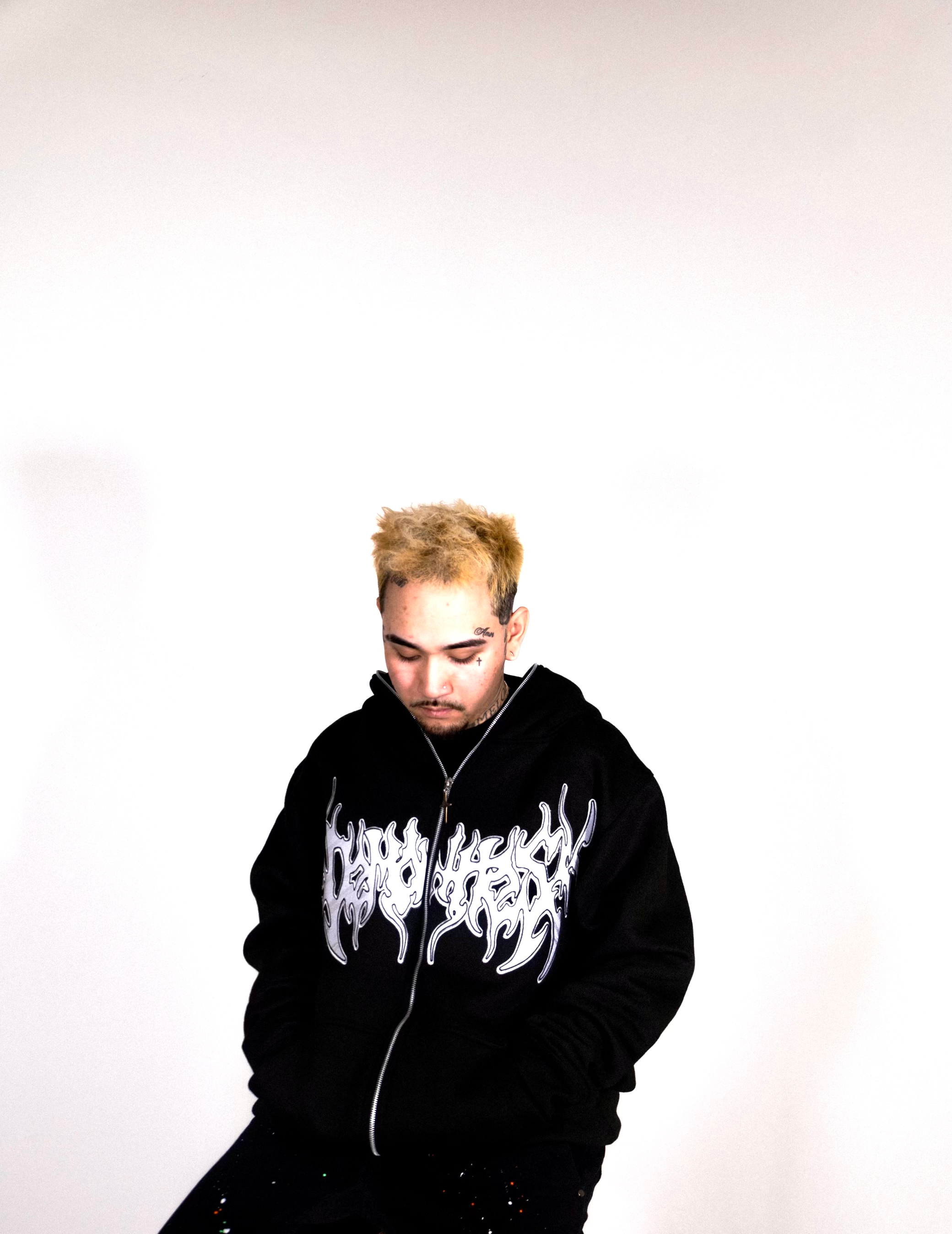 SORROW NIGHTS EMBROIDERED BLACK FULL ZIP UP image 1